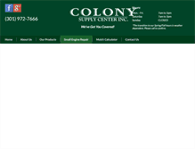 Tablet Screenshot of colonysupplycenter.com